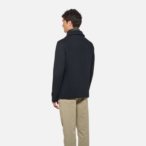 Long woollen coat MONREALE MAN Sky captain - image number 3 | GEOX