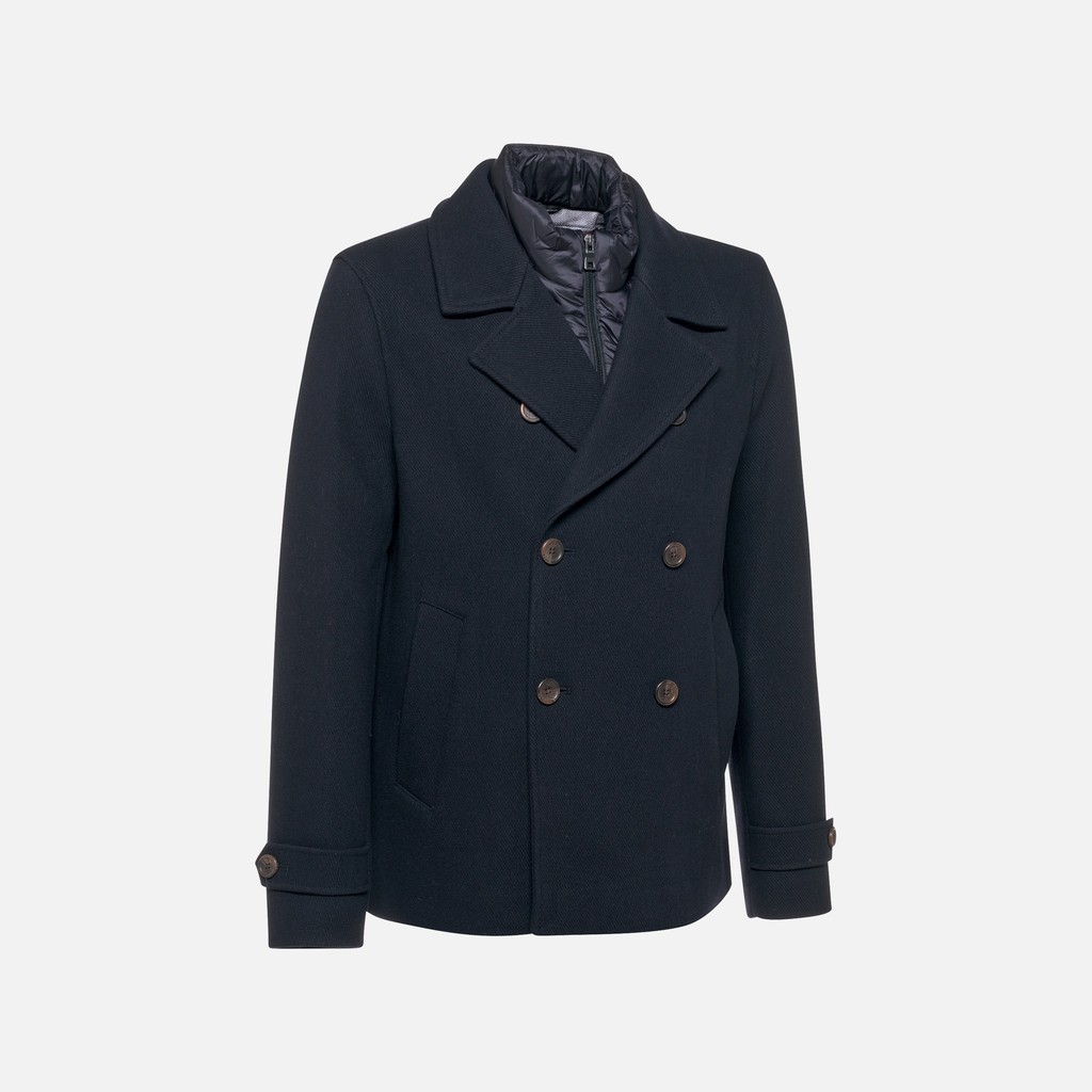 Long woollen coat MONREALE MAN Vineyard Wine - image number 6 | GEOX