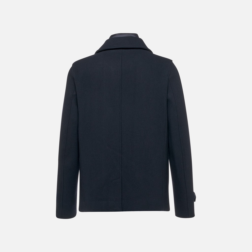 Long woollen coat MONREALE MAN Vineyard Wine - image number 7 | GEOX
