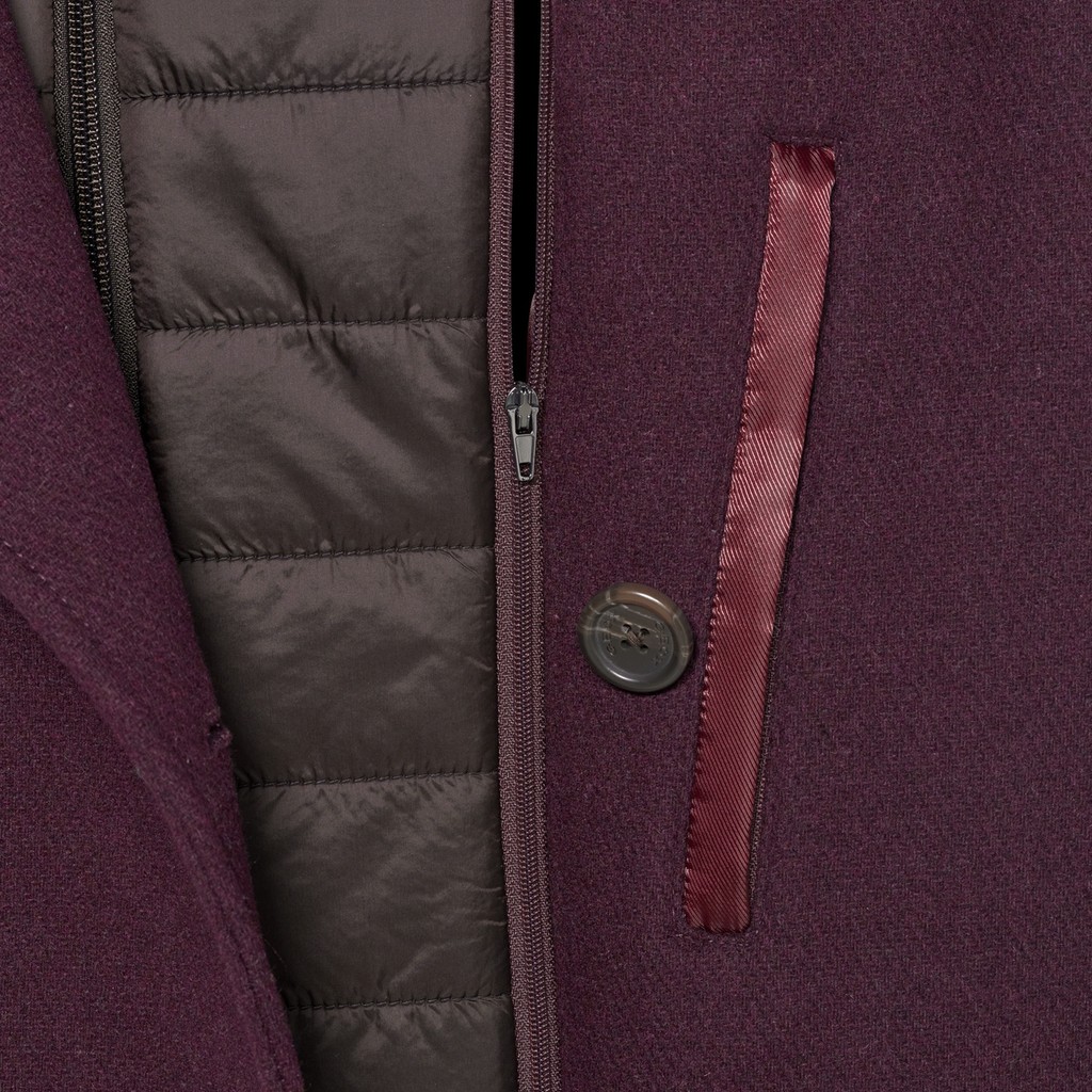 Long woollen coat MONREALE MAN Vineyard Wine - image number 9 | GEOX