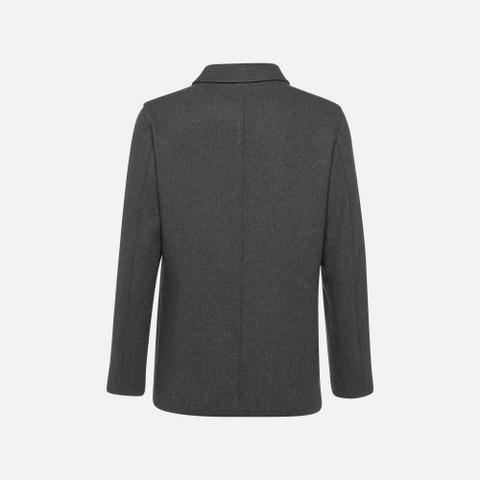 Long woollen coat MONREALE MAN Dark melange Gray - image number 6 | GEOX