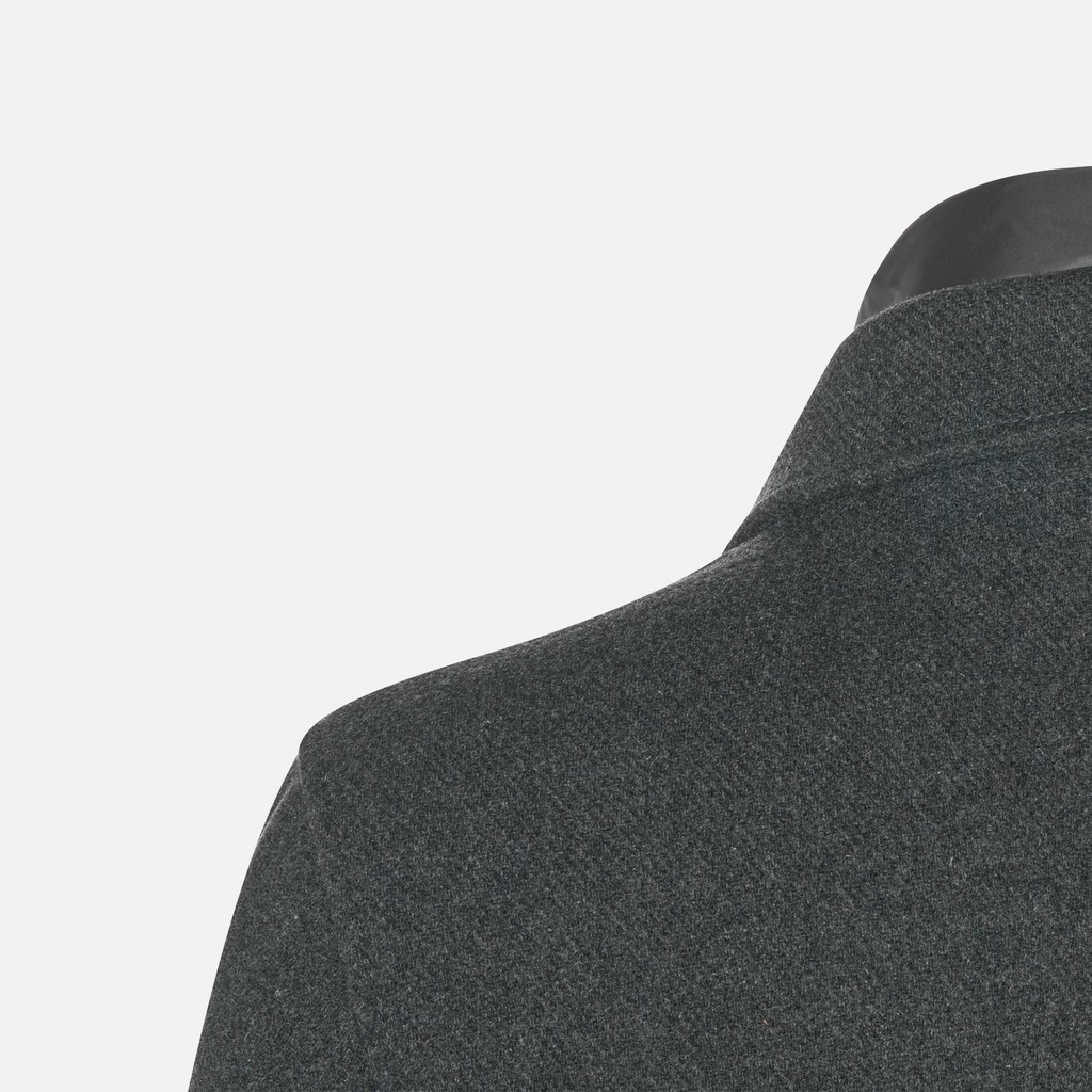 Long woollen coat MONREALE MAN Dark melange Gray - image number 7 | GEOX
