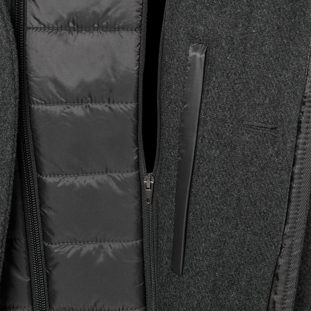 Long woollen coat MONREALE MAN Dark melange Gray - image number 8 | GEOX