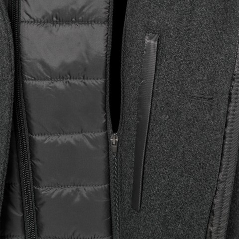 Long woollen coat MONREALE MAN Dark melange Gray - image number 8 | GEOX