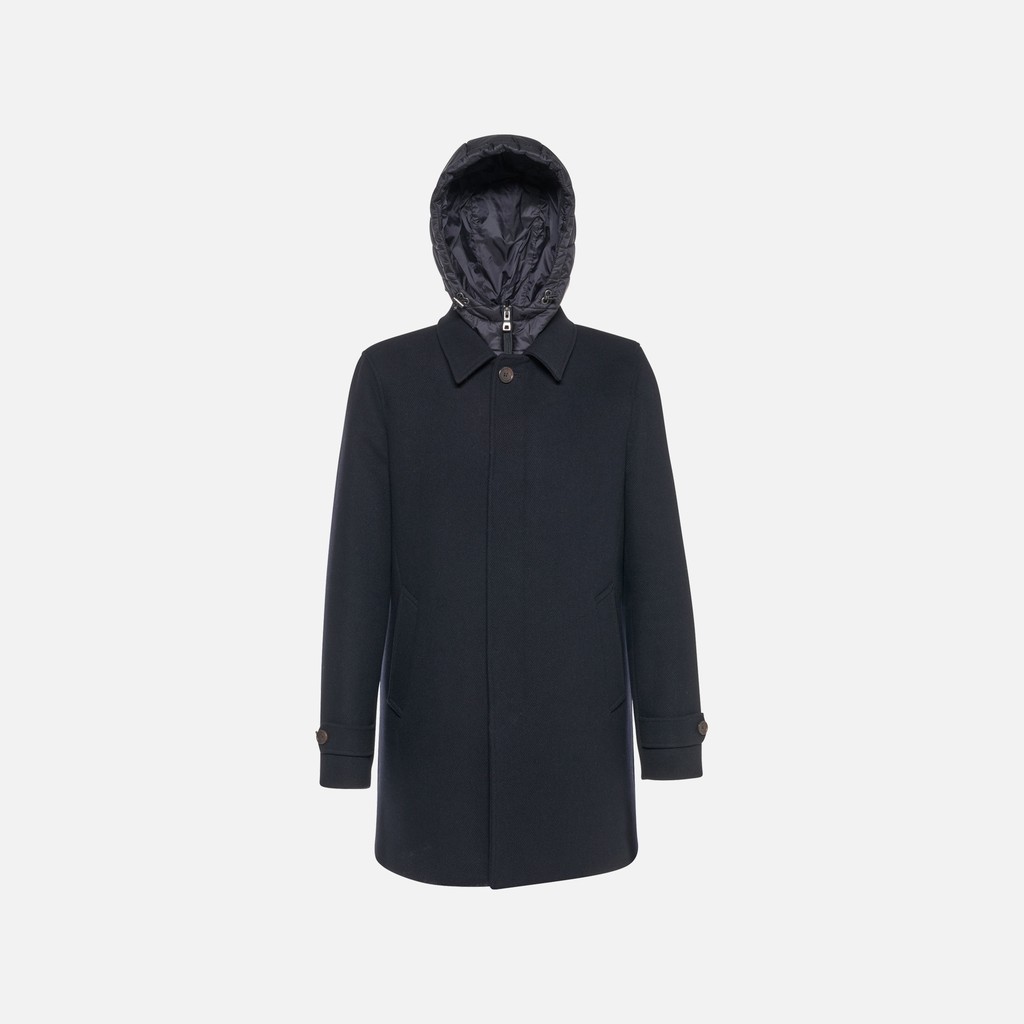 Long woollen coat MONREALE MAN Sky captain - image number 6 | GEOX