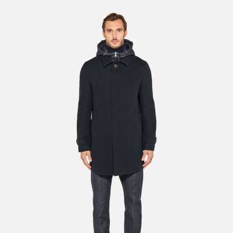 Long woollen coat MONREALE MAN Sky captain - image number 2 | GEOX