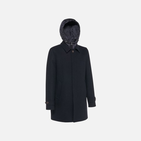 Long woollen coat MONREALE MAN Sky captain - image number 7 | GEOX
