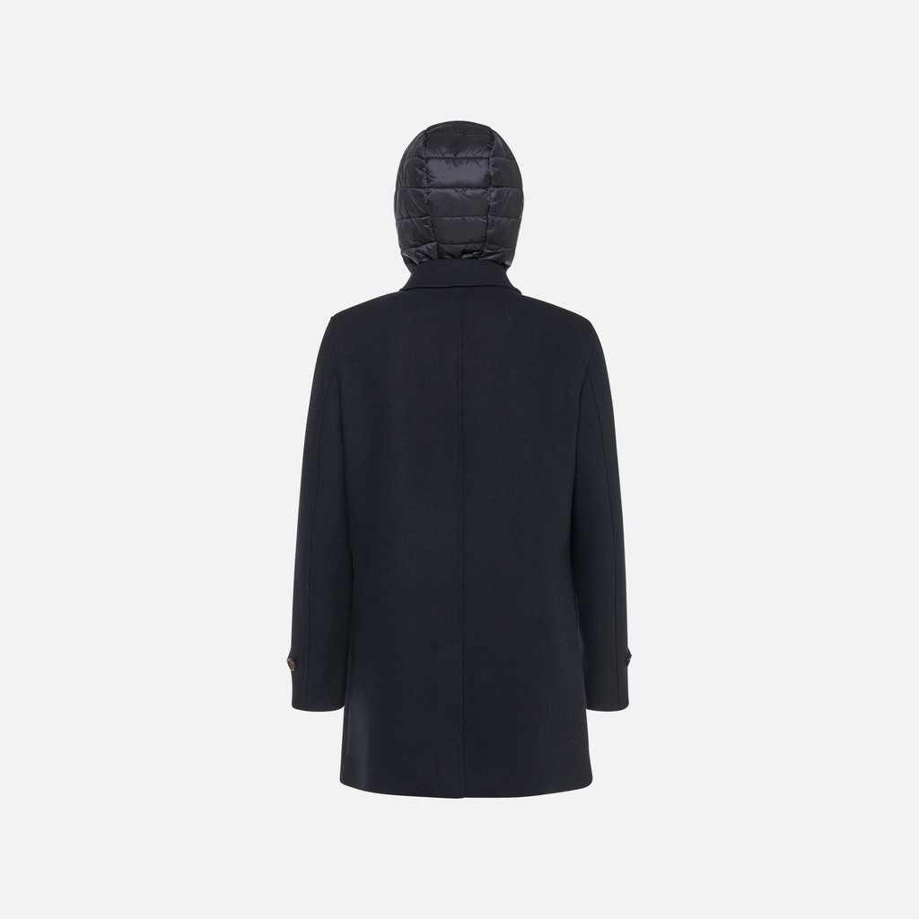 Long woollen coat MONREALE MAN Sky captain - image number 8 | GEOX