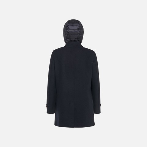 Long woollen coat MONREALE MAN Sky captain - image number 8 | GEOX