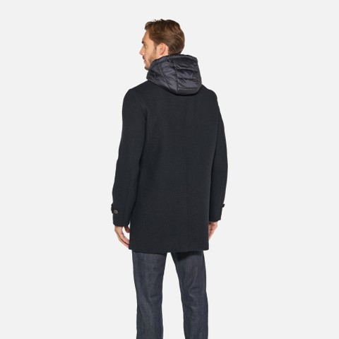 Long woollen coat MONREALE MAN Sky captain - image number 3 | GEOX