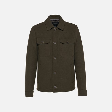 Wind-breaker jacket HENREYS MAN Dark olive night/Dark olive night - image number 4 | GEOX
