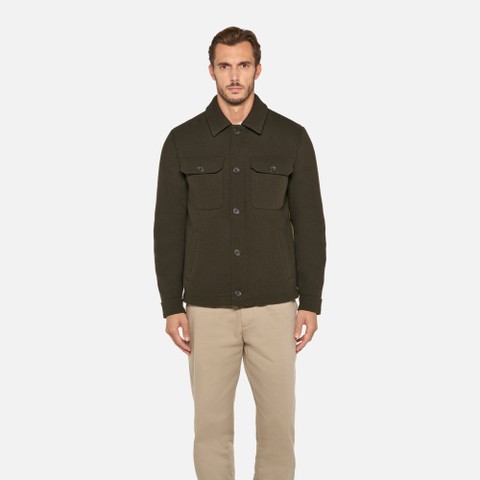 Wind-breaker jacket HENREYS MAN Dark olive night/Dark olive night - image number 1 | GEOX