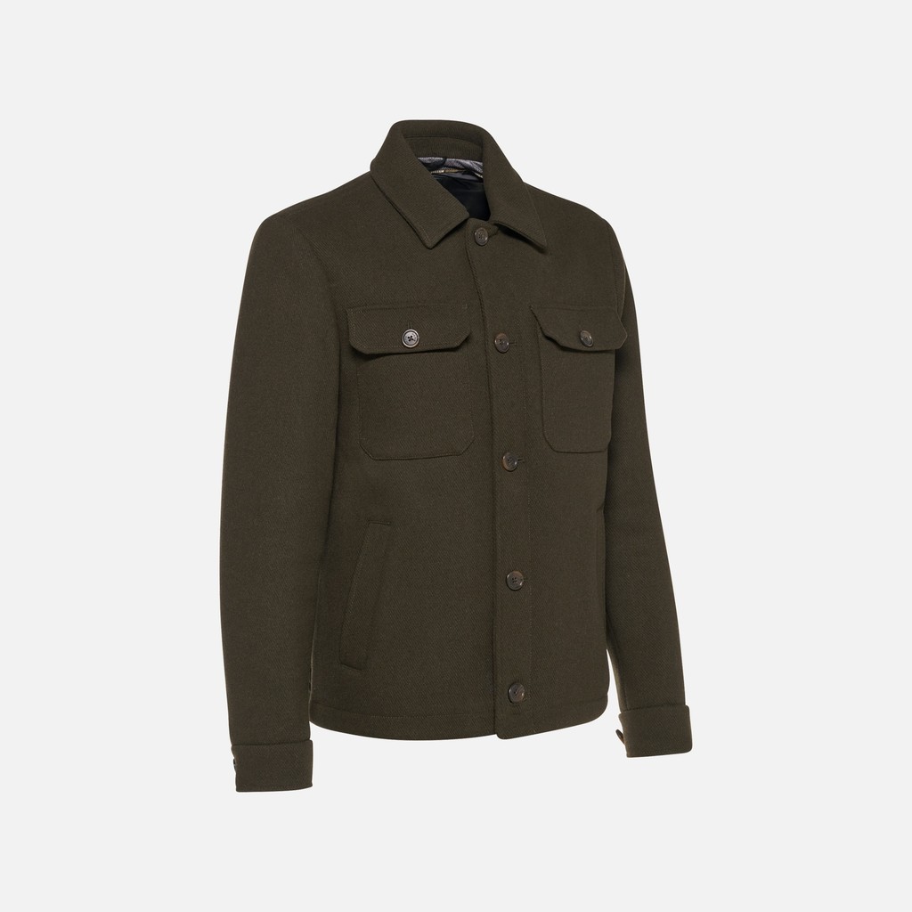 Wind-breaker jacket HENREYS MAN Dark olive night/Dark olive night - image number 5 | GEOX