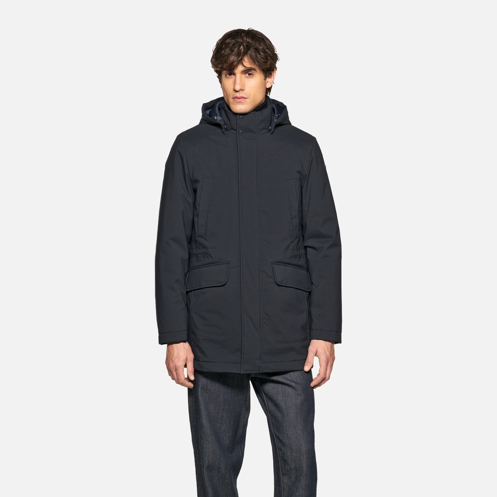 Langer Parka ANDALO HERR Nachtblau - image number 1 | GEOX