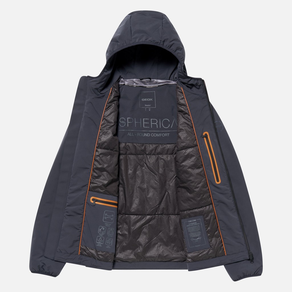 Wasserabweisender Windbreaker SPHERICA HERR Nachtblau - image number 7 | GEOX