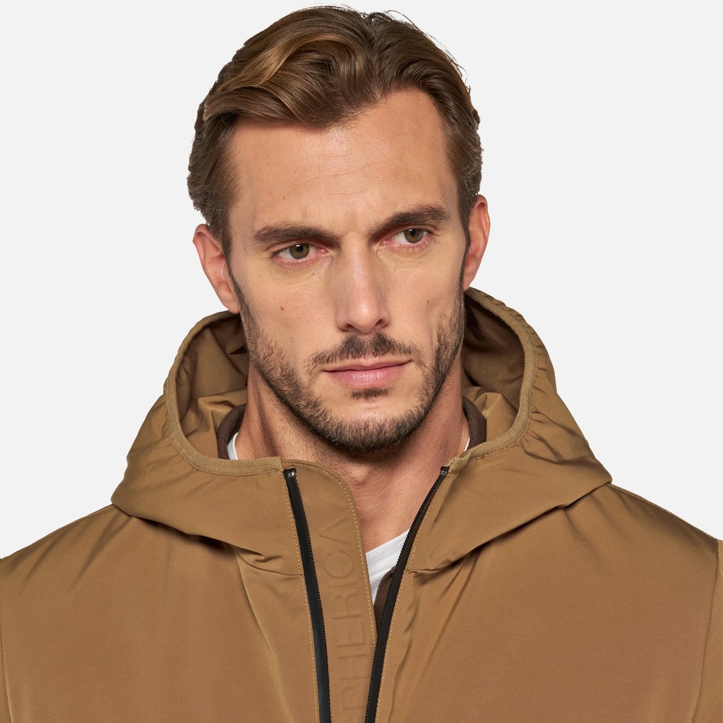 Weatherproof jacket SPHERICA MAN Hazelnut Brown - image number 3 | GEOX