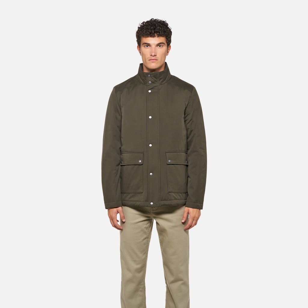 Breathable jacket JACOPO MAN Dark Olive Night - image number 2 | GEOX