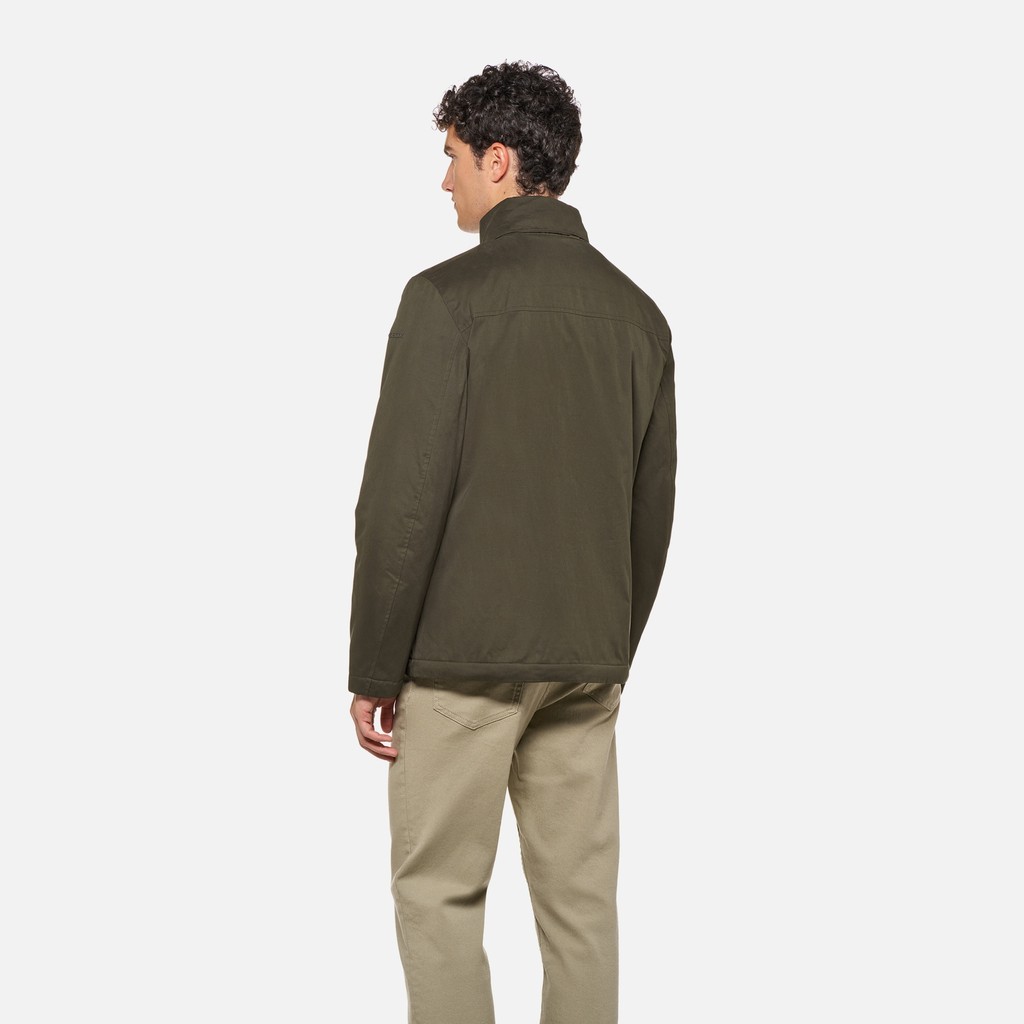 Breathable jacket JACOPO MAN Dark Olive Night - image number 3 | GEOX