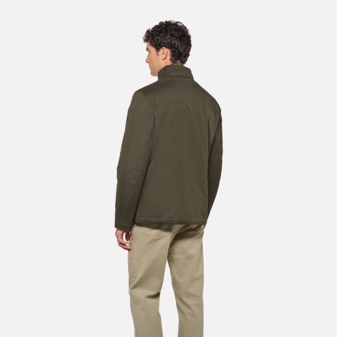 Breathable jacket JACOPO MAN Dark Olive Night - image number 3 | GEOX