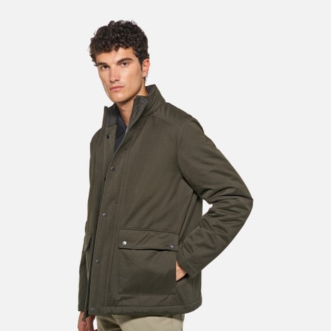 Breathable jacket JACOPO MAN Dark Olive Night - image number 4 | GEOX