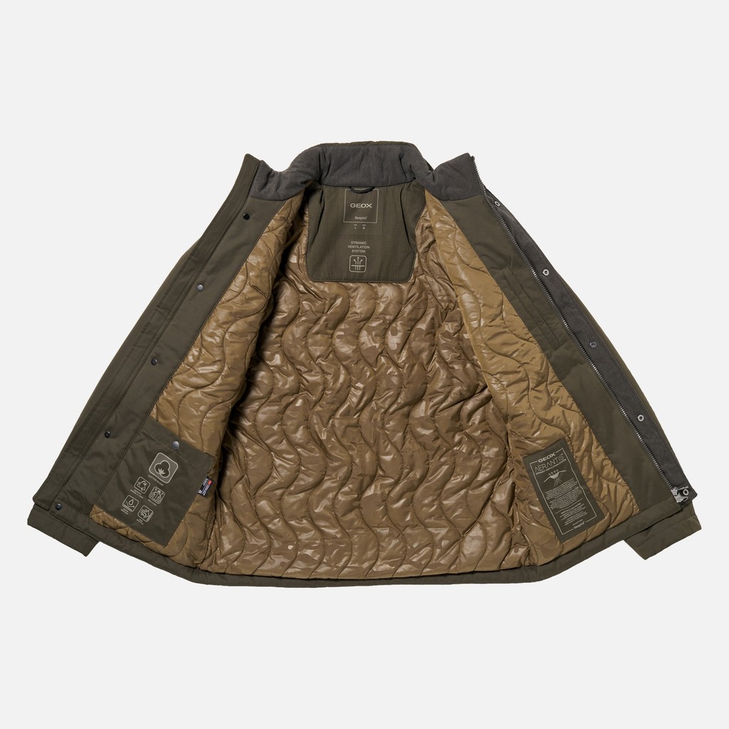 Breathable jacket JACOPO MAN Dark Olive Night - image number 12 | GEOX