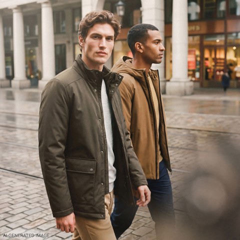 Breathable jacket JACOPO MAN Dark Olive Night - image number 13 | GEOX
