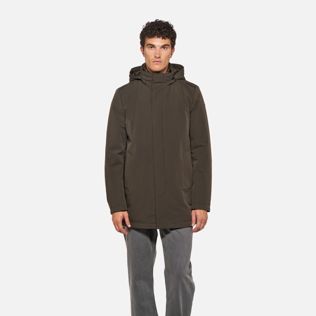 Weatherproof jacket ZACKERTY MAN Dark Olive Night - image number 2 | GEOX