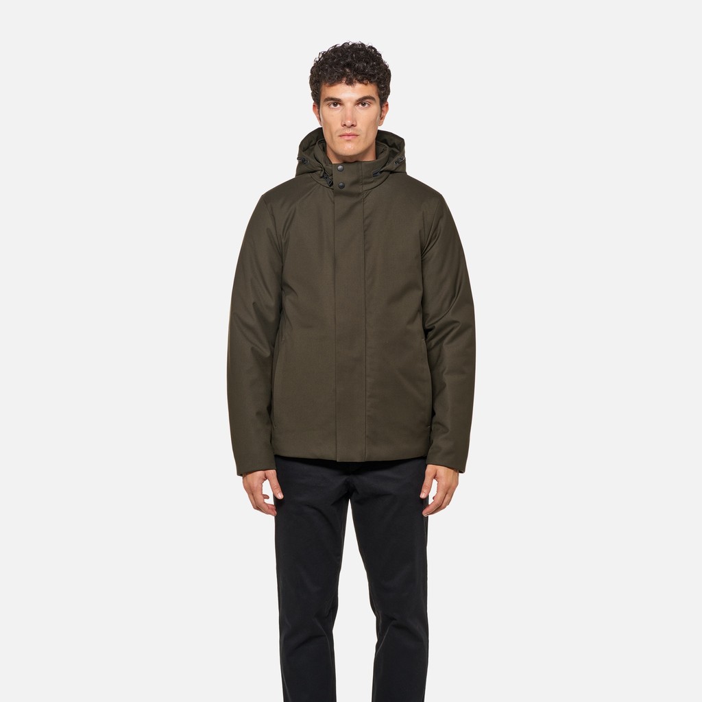 Quilted jacket RECANATI MAN Dark Olive Night - image number 2 | GEOX