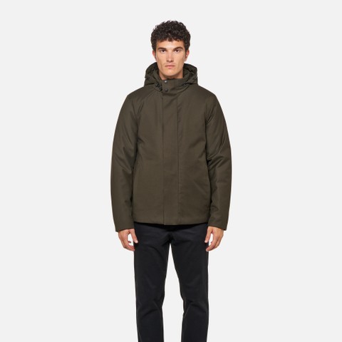 Quilted jacket RECANATI MAN Dark Olive Night - image number 2 | GEOX