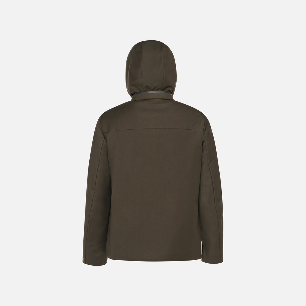 Quilted jacket RECANATI MAN Dark Olive Night - image number 8 | GEOX