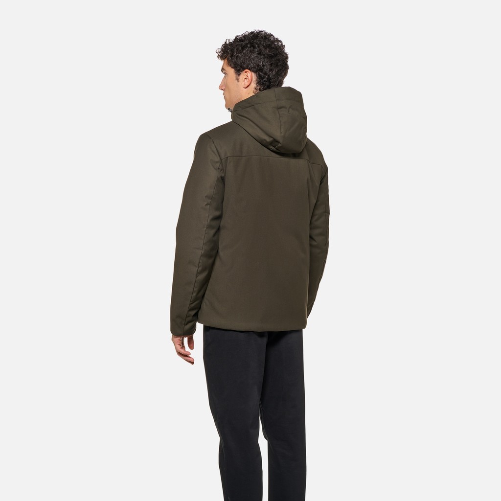 Quilted jacket RECANATI MAN Dark Olive Night - image number 3 | GEOX