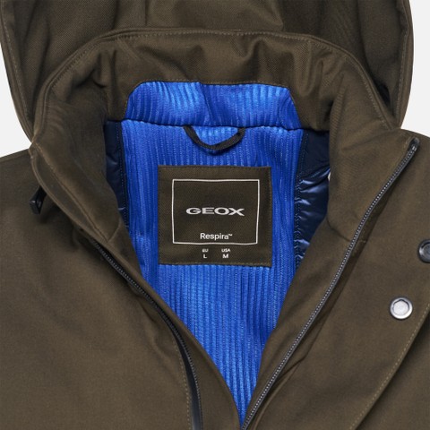 Quilted jacket RECANATI MAN Dark Olive Night - image number 10 | GEOX