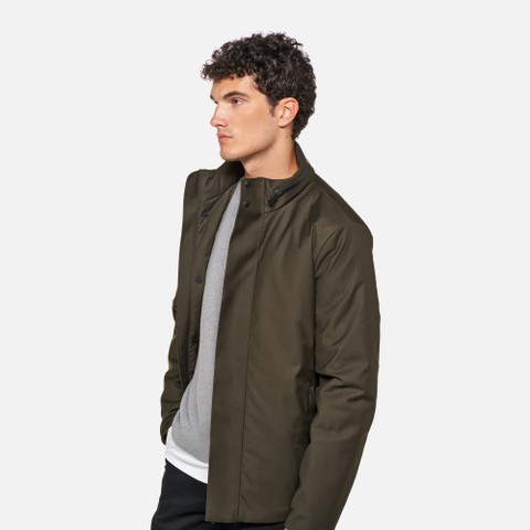 Quilted jacket RECANATI MAN Dark Olive Night - image number 4 | GEOX