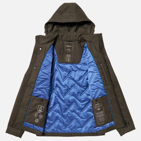 Quilted jacket RECANATI MAN Dark Olive Night - image number 12 | GEOX