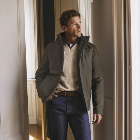 Quilted jacket RECANATI MAN Dark Olive Night - image number 14 | GEOX