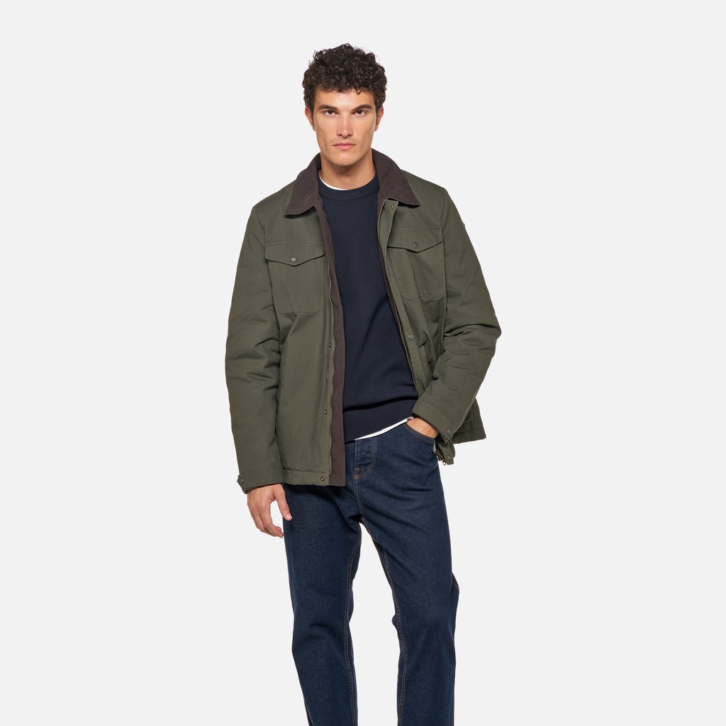 Veste en coton BALTMOORE HOMME Vert fonc&eacute; - image number 0 | GEOX