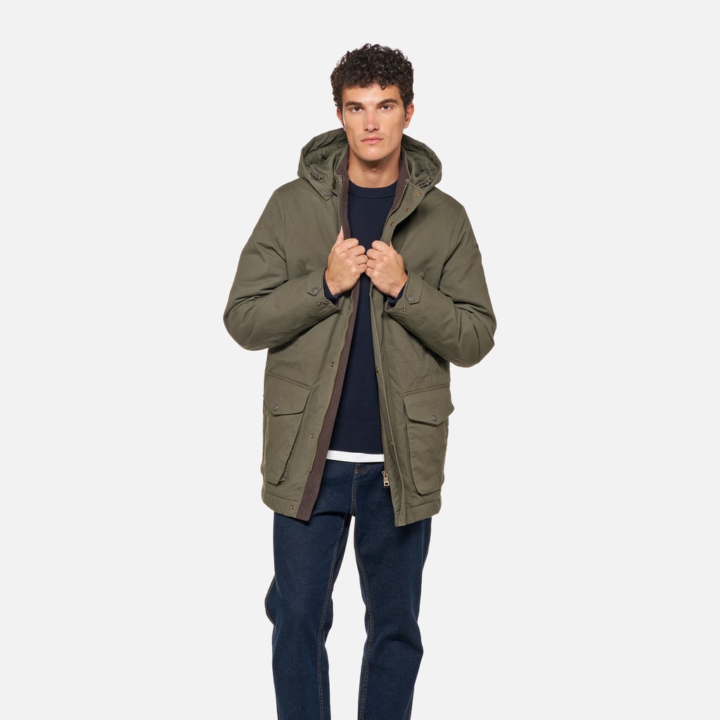 Veste en coton BALTMOORE HOMME Vert fonc&eacute; - image number 0 | GEOX