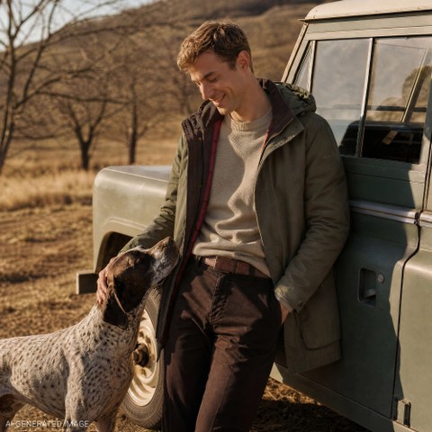 Veste en coton BALTMOORE HOMME Vert fonc&eacute; - image number 1 | GEOX