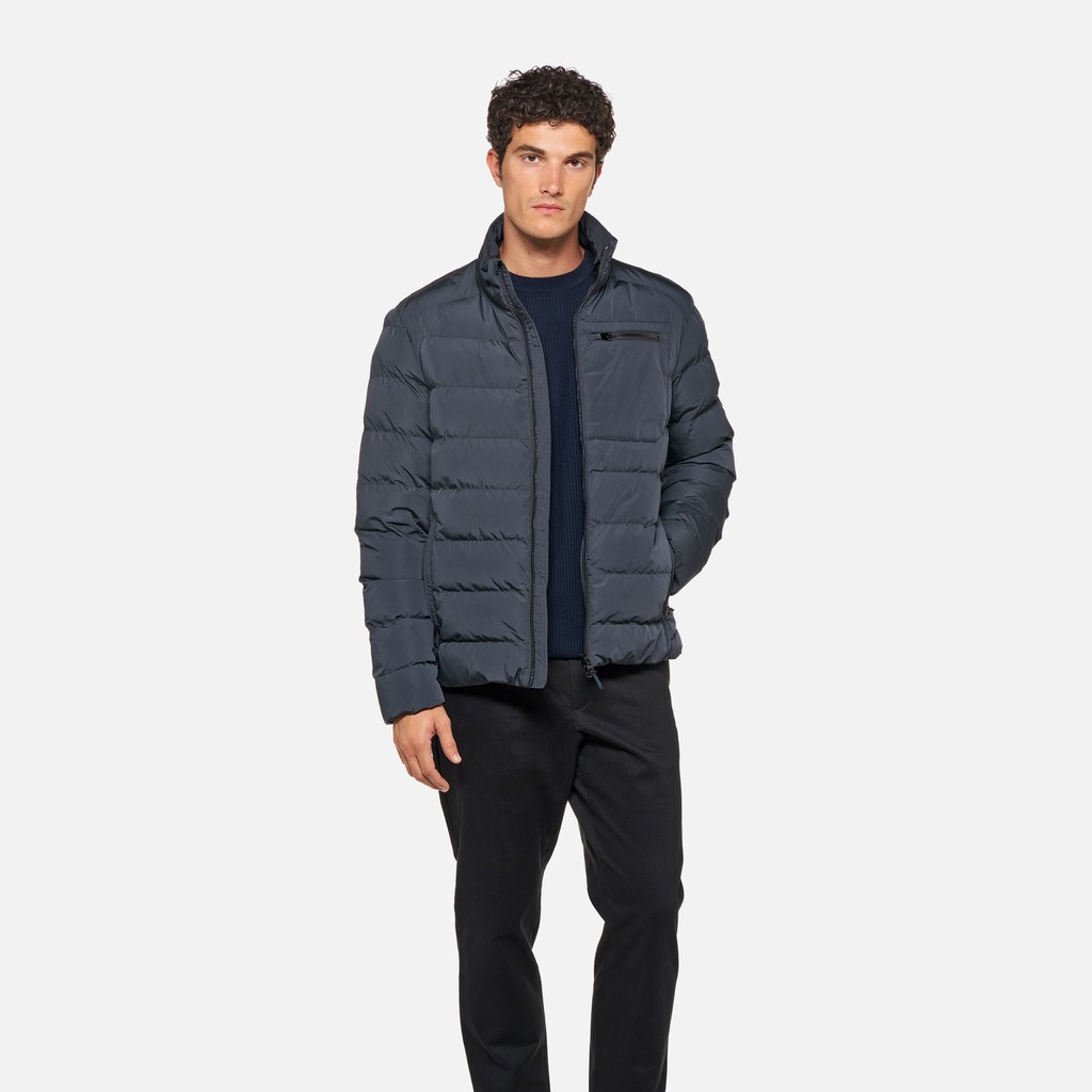Veste matelass&eacute;e coupe-vent MAGNETE HOMME Bleu nuit - image number 0 | GEOX