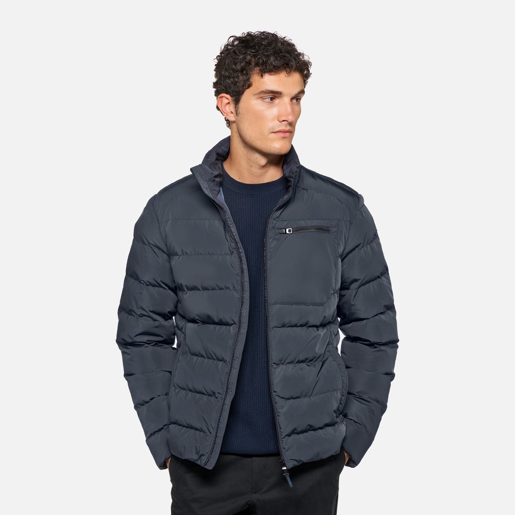 Veste matelass&eacute;e coupe-vent MAGNETE HOMME Bleu nuit - image number 3 | GEOX