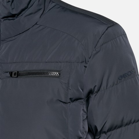 Veste matelass&eacute;e coupe-vent MAGNETE HOMME Bleu nuit - image number 4 | GEOX