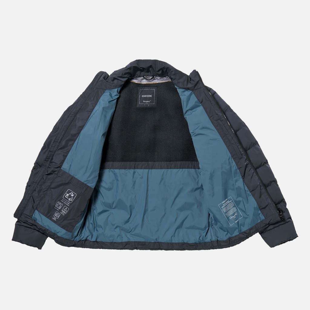 Veste matelass&eacute;e coupe-vent MAGNETE HOMME Bleu nuit - image number 12 | GEOX