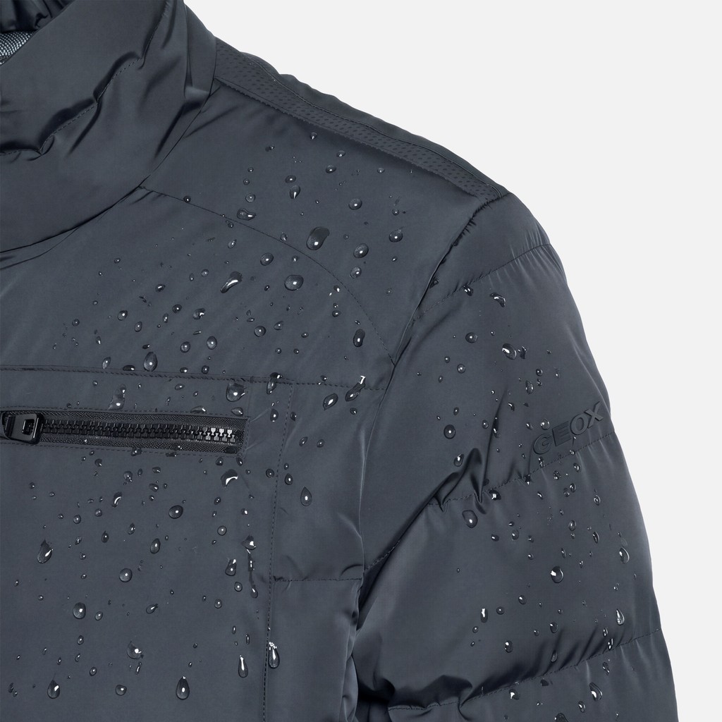 Veste matelass&eacute;e coupe-vent MAGNETE HOMME Bleu nuit - image number 13 | GEOX