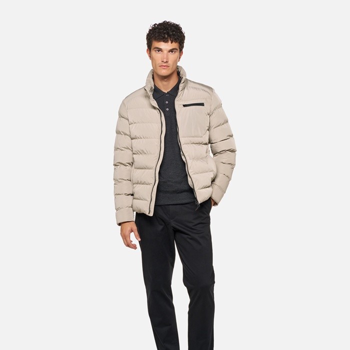 Veste matelass&eacute;e coupe-vent MAGNETE HOMME Gris clair | GEOX