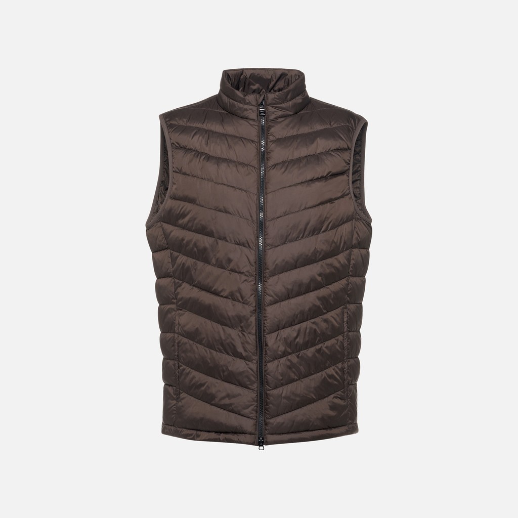 Doudoune sans manches WILMER HOMME Marron fonc&eacute; - image number 5 | GEOX