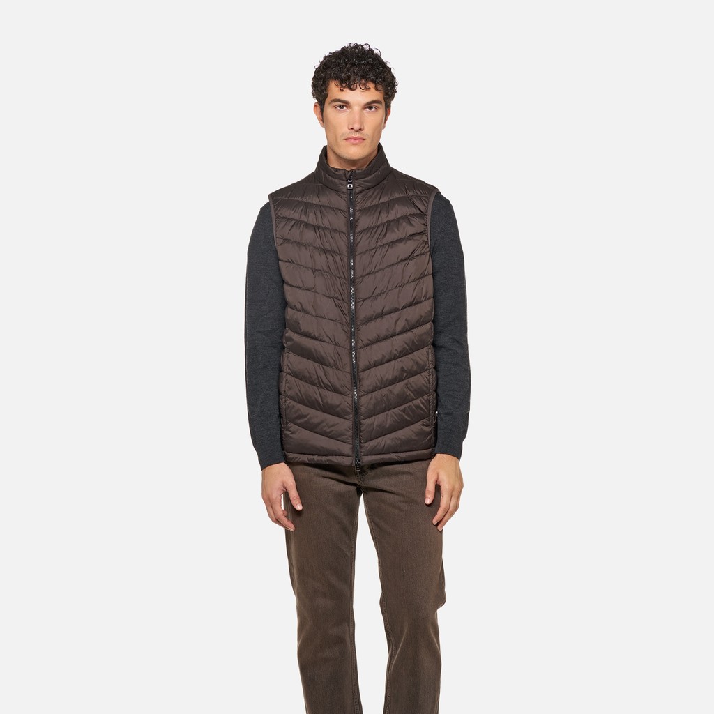 Doudoune sans manches WILMER HOMME Marron fonc&eacute; - image number 1 | GEOX