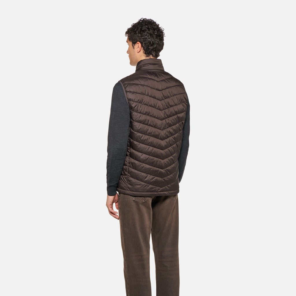 Doudoune sans manches WILMER HOMME Marron fonc&eacute; - image number 2 | GEOX
