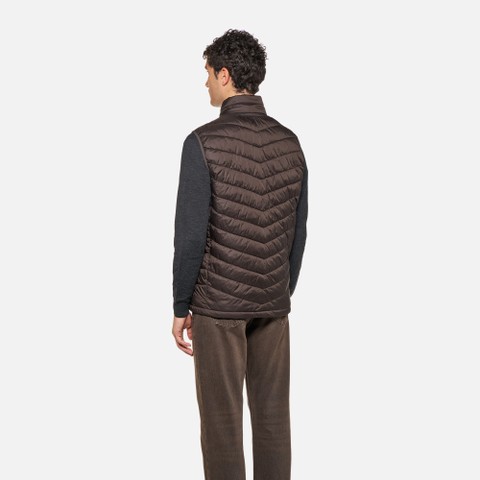 Doudoune sans manches WILMER HOMME Marron fonc&eacute; - image number 2 | GEOX