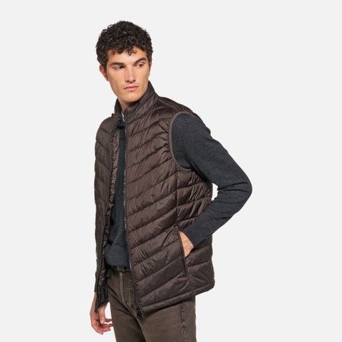 Doudoune sans manches WILMER HOMME Marron fonc&eacute; - image number 3 | GEOX