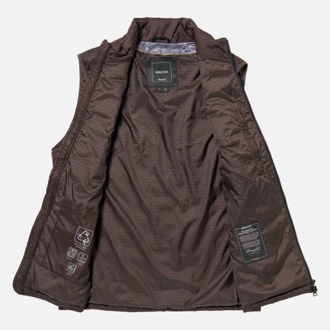 Doudoune sans manches WILMER HOMME Marron fonc&eacute; - image number 10 | GEOX